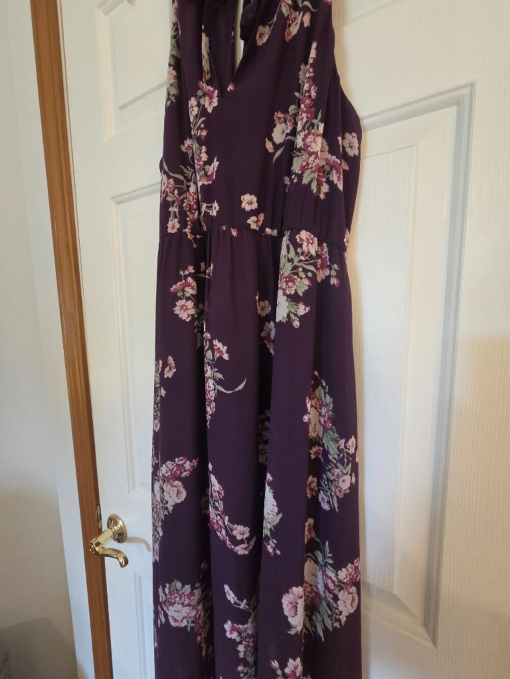 Torrid Purple Floral Maxi-length keyhole dress - Picture 7 of 7